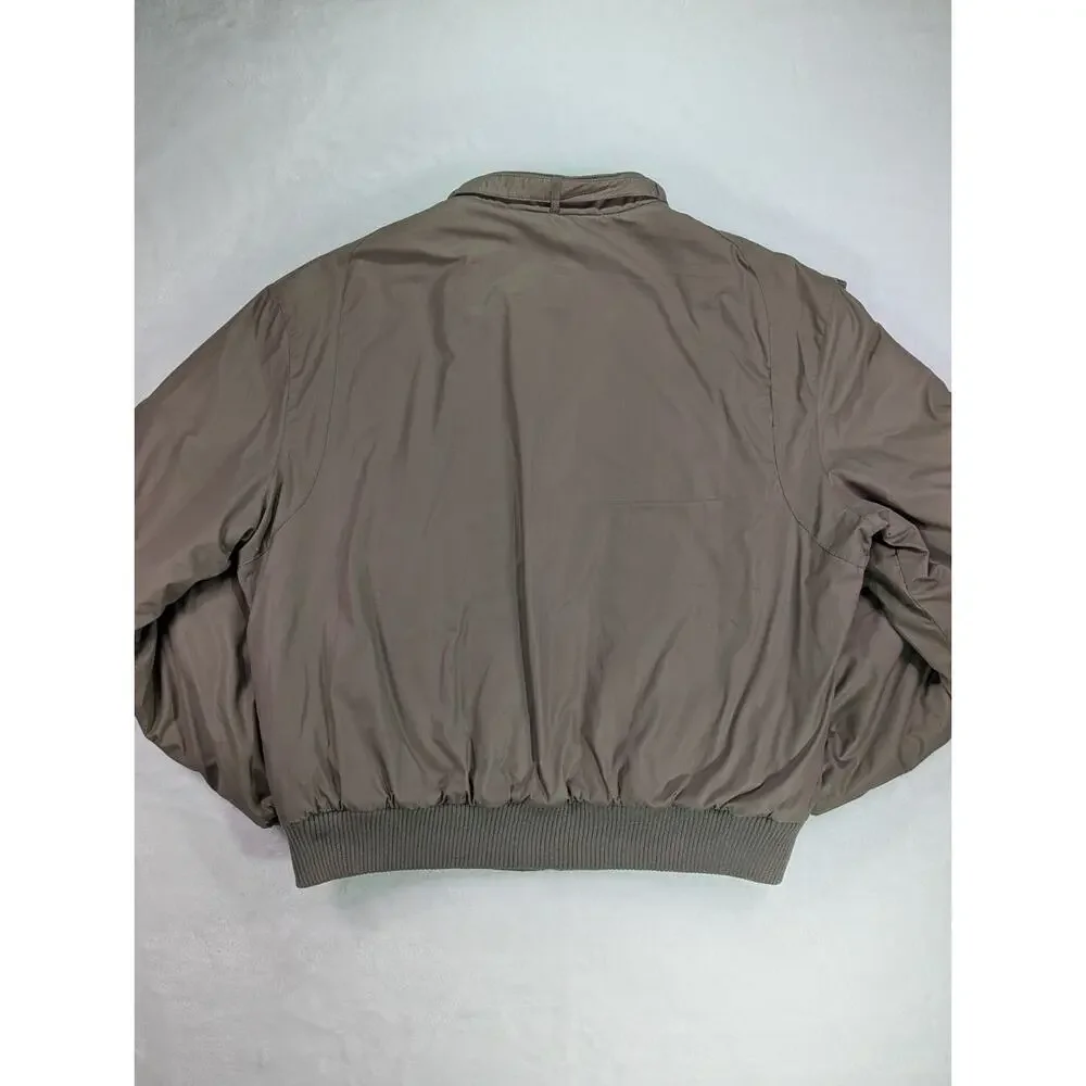 VTG 80s Members Only Iconic Racer Jacket Mens 46 XL Quilted Insulated Beige